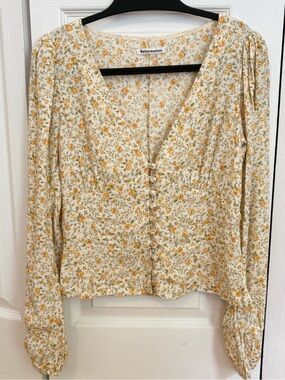 Reformation Floral Blouse Size Small